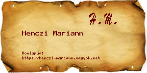 Henczi Mariann névjegykártya