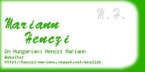 mariann henczi business card